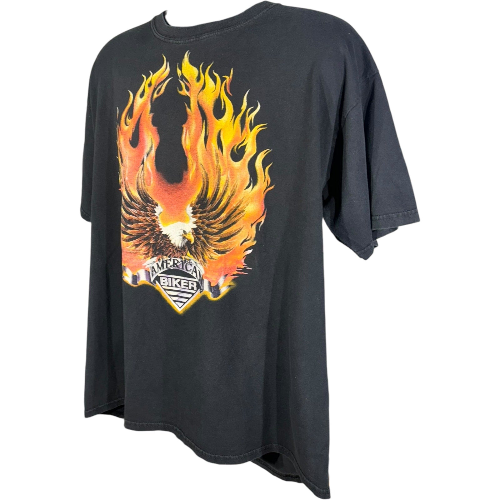 Vintage American Biker Flaming Eagle Tee