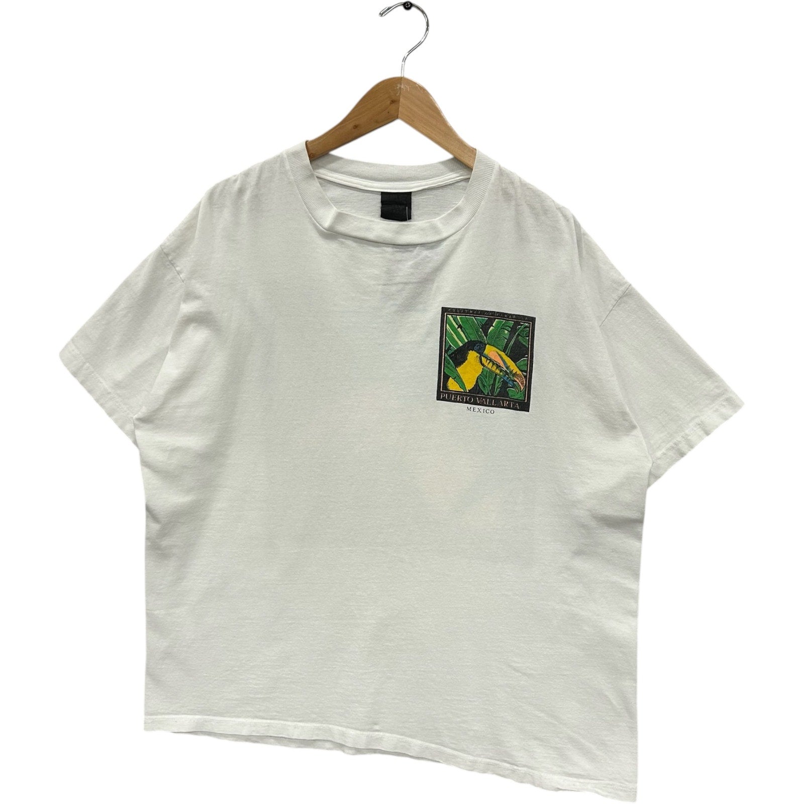 Vintage Puerto Vallarta Mexico Toucan Bird Double Sided Souvenir Tee