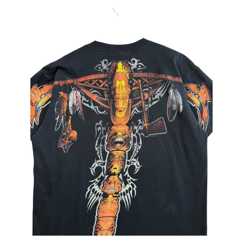 Vintage Anvil Blue Bar Skull T-Shirt