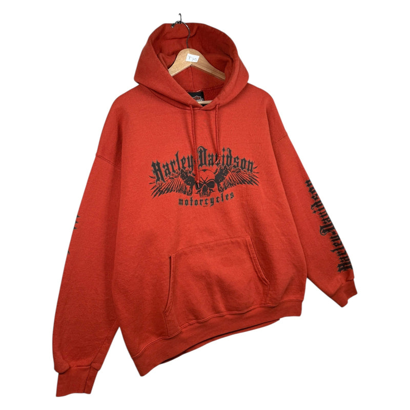 Vintage Harley Davidson Skull Graphic Hoodie