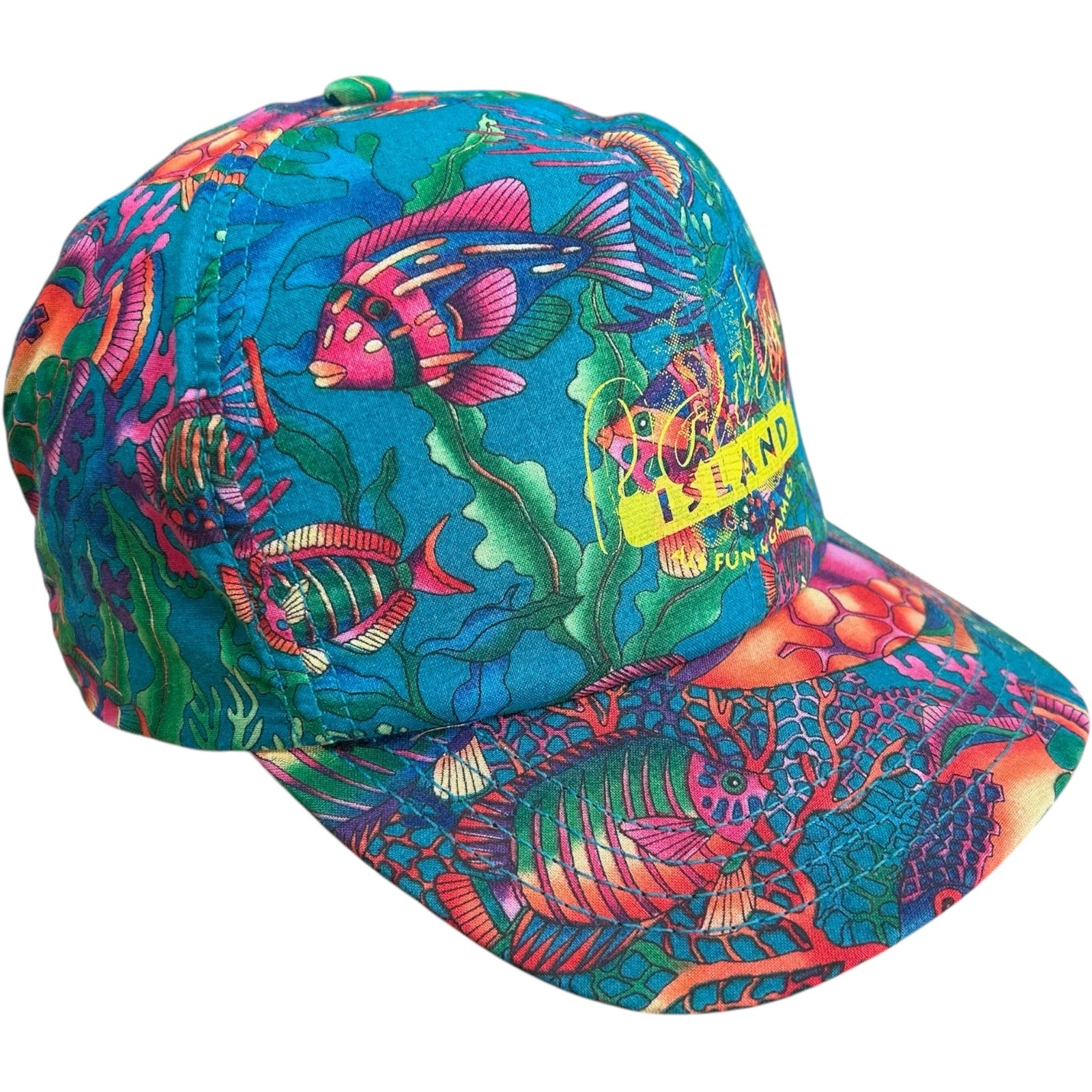 Vintage Tropical Island AOP Snapback Hat