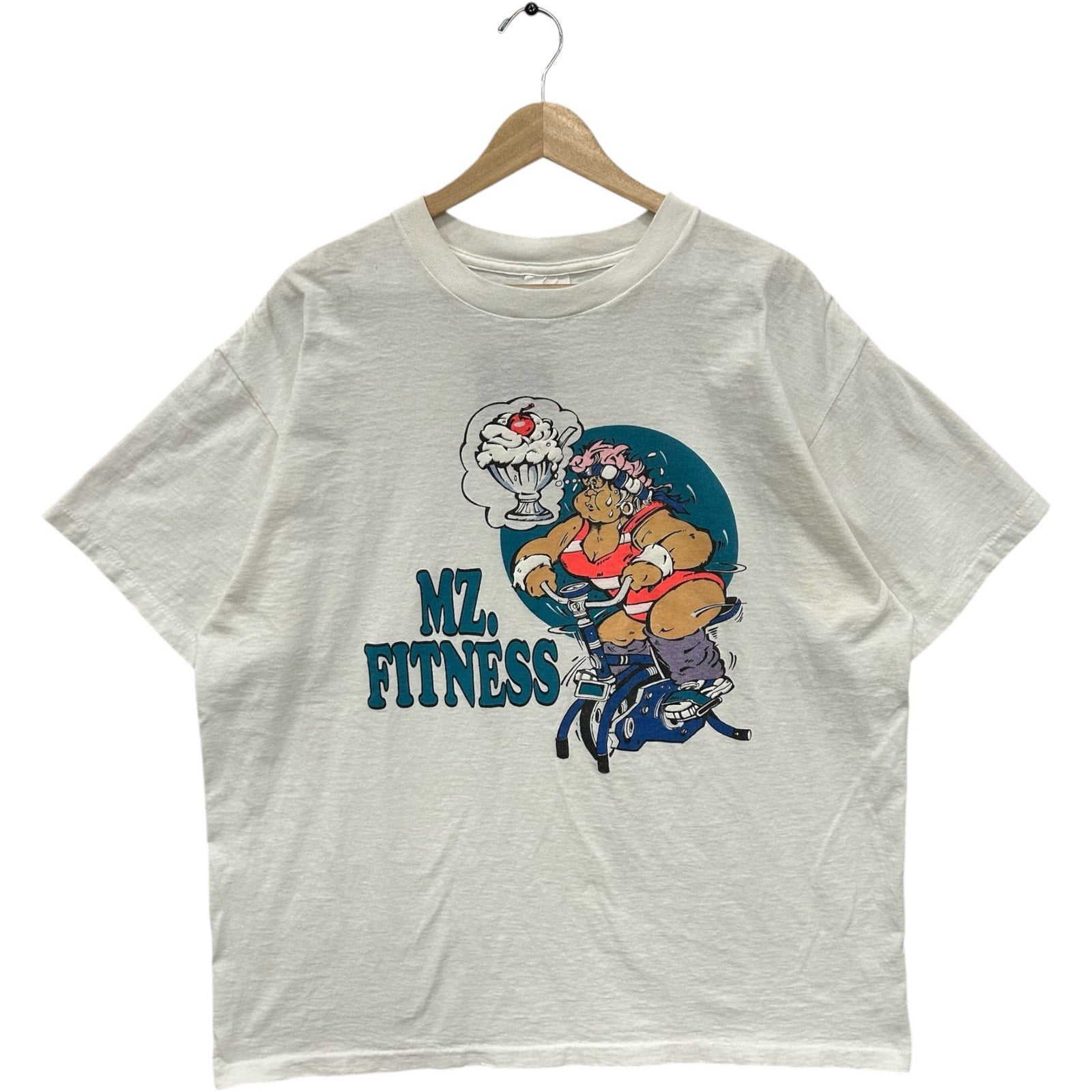 Vintage Mz. Fitness Cartoon Humor Novelty Tee