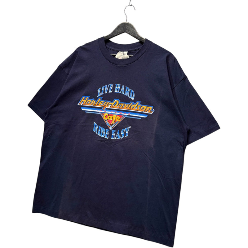 Vintage Harley Davidson Live Hard Ride Easy Cafe Tee NWT