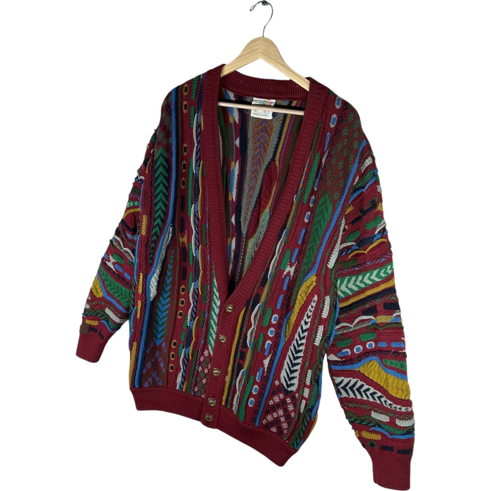 Vintage Coogi 3D Knit Cardigan Sweater