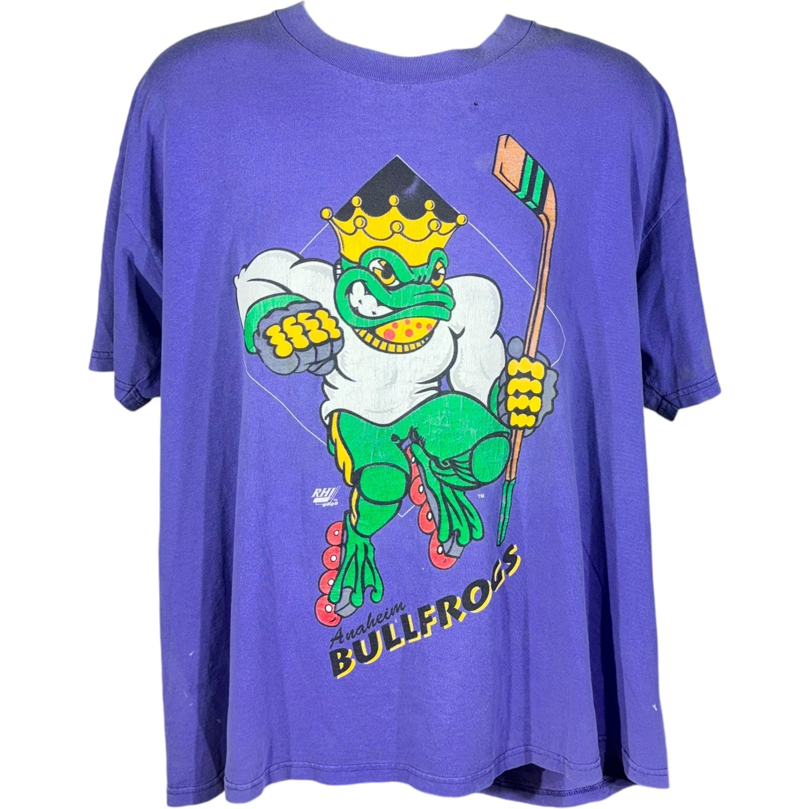 Vintage Anaheim Bullfrogs Mascot Hockey Tee 90s