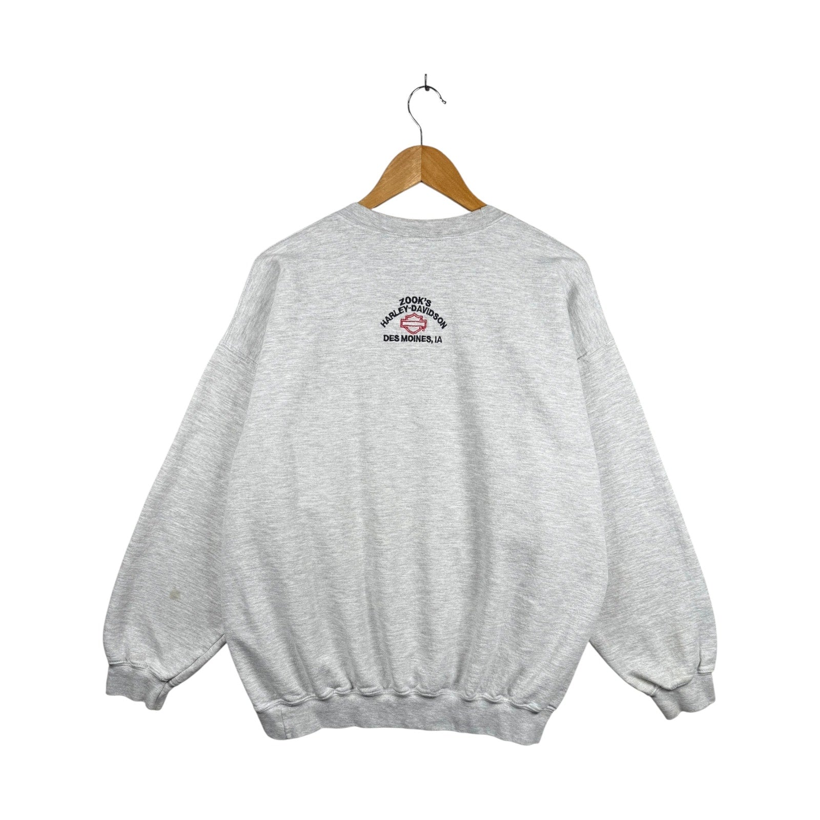 Vintage Harley Davidson Embroidered USA Flag Crewneck