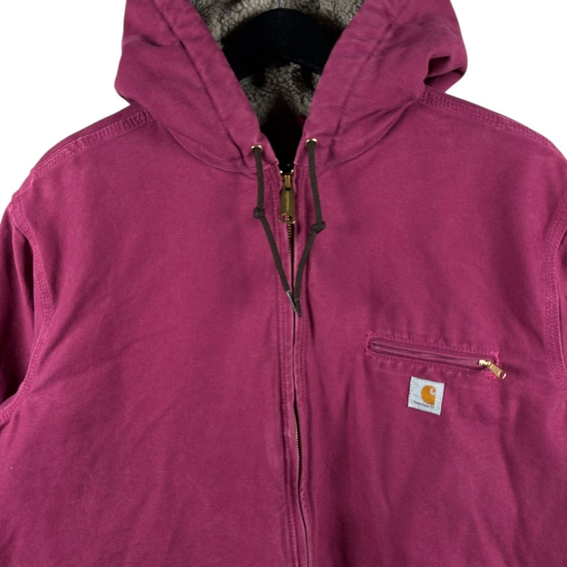 Vintage Carhartt Sherpa Lined Hooded Full Zip Workwear Jacket