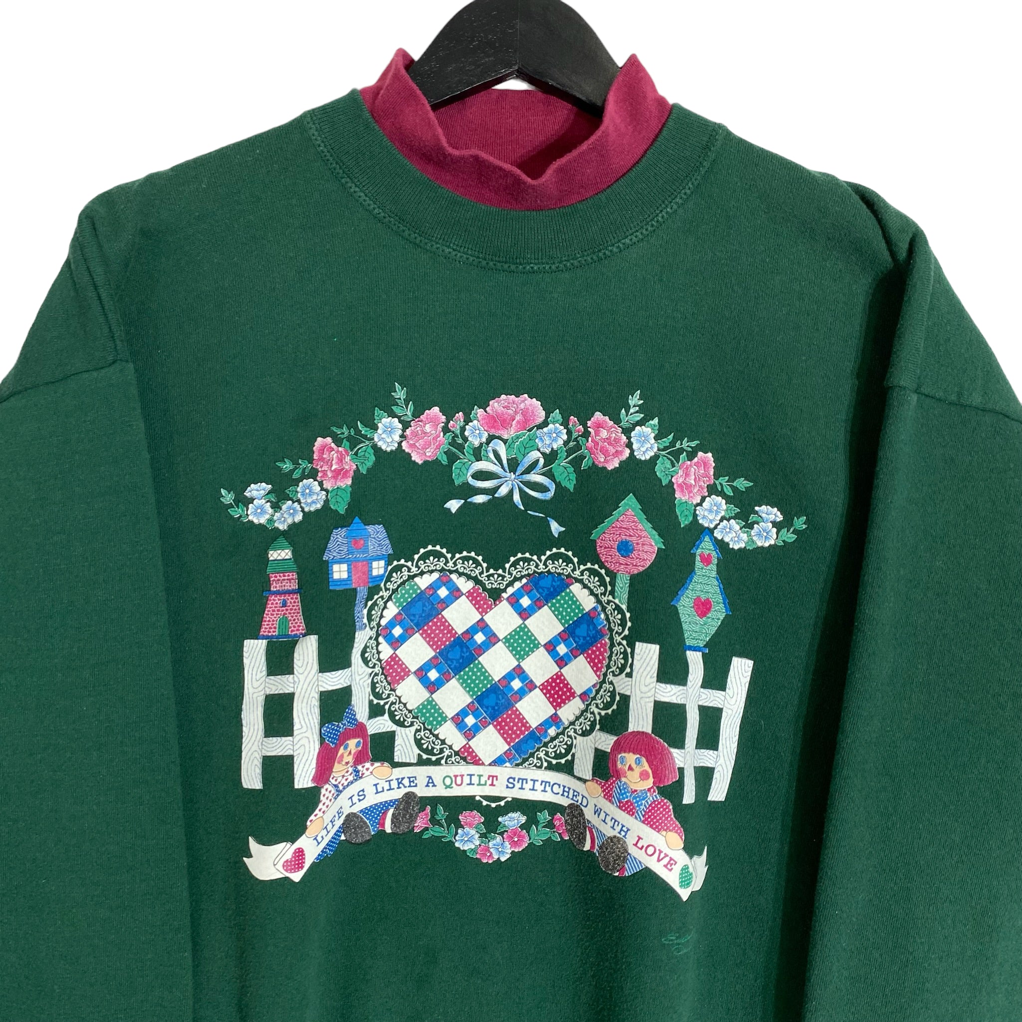 Vintage "Life Is Like a Quilt Stitched With Love" Crewneck
