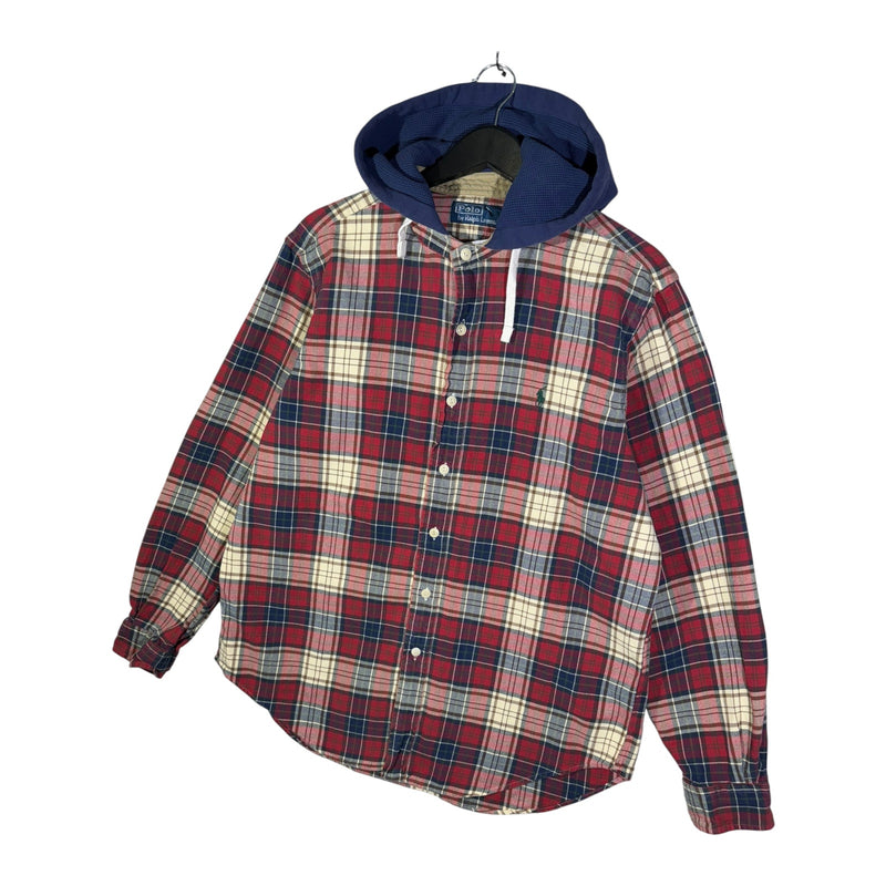 Vintage Polo Ralph Lauren Plaid Flannel Hooded Shirt Shacket Jacket