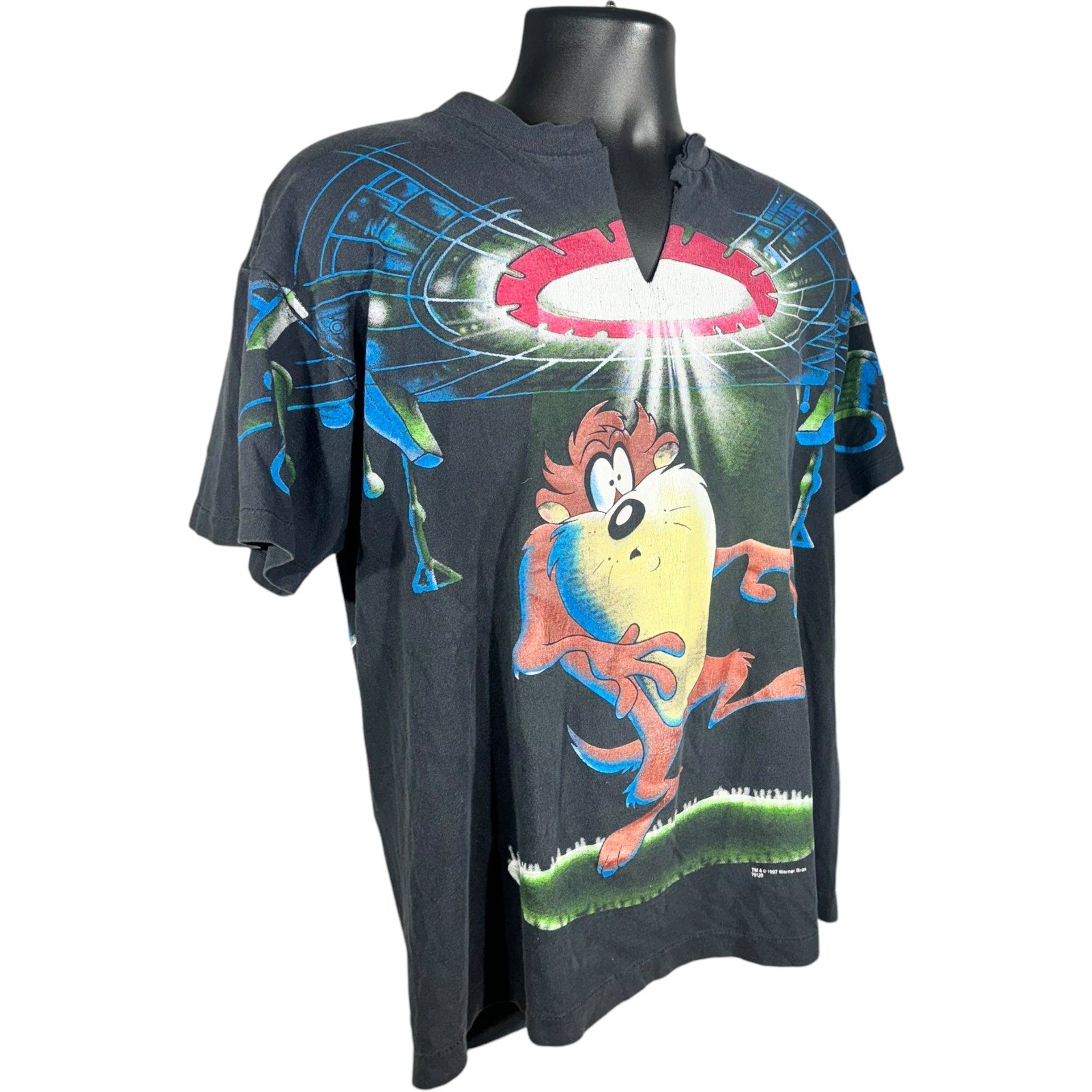 Vintage Looney Tunes Taz Alien Abduction AOP Tee