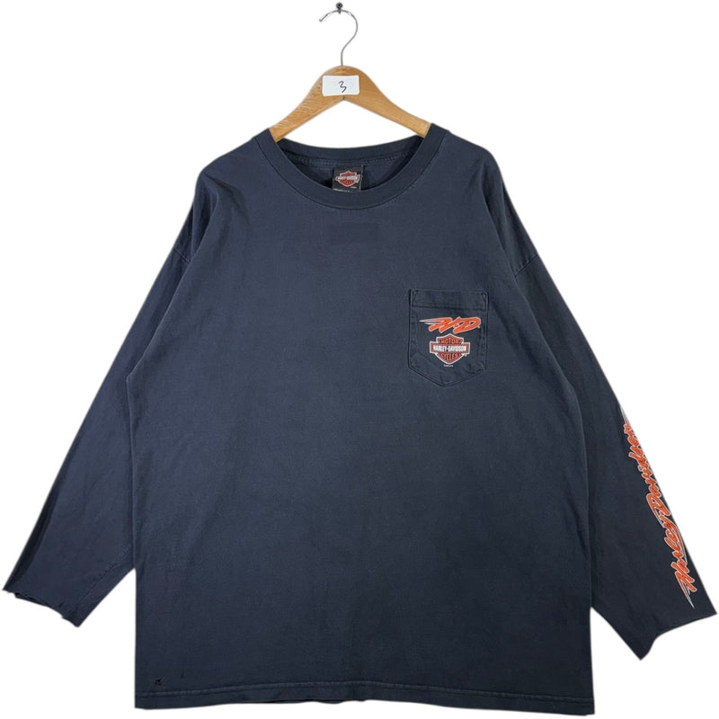 Vintage Harley Davidson Silver Eagle Pocket Long Sleeve