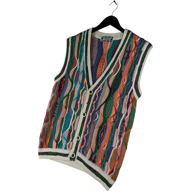 Vintage Missoni Sport 3D Knit Button Up Sweater Vest