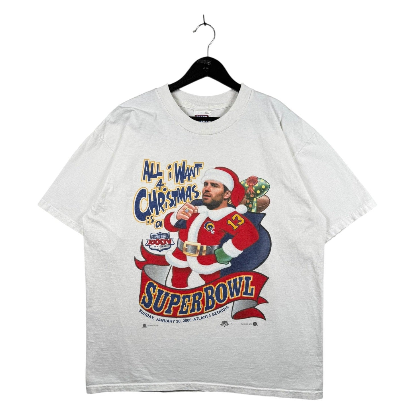 Vintage Super Bowl XXXIV Christmas Santa T-Shirt