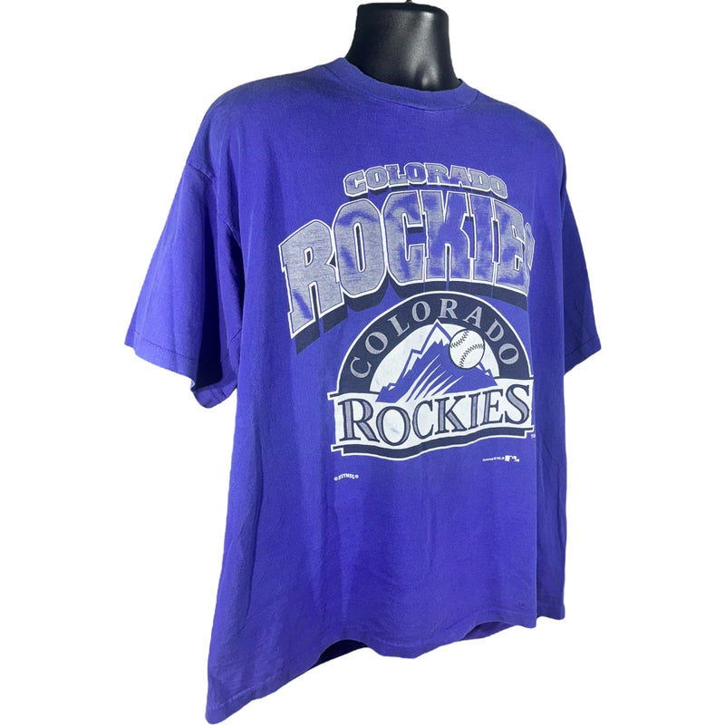 Vintage Nutmeg Colorado Rockies Logo Tee