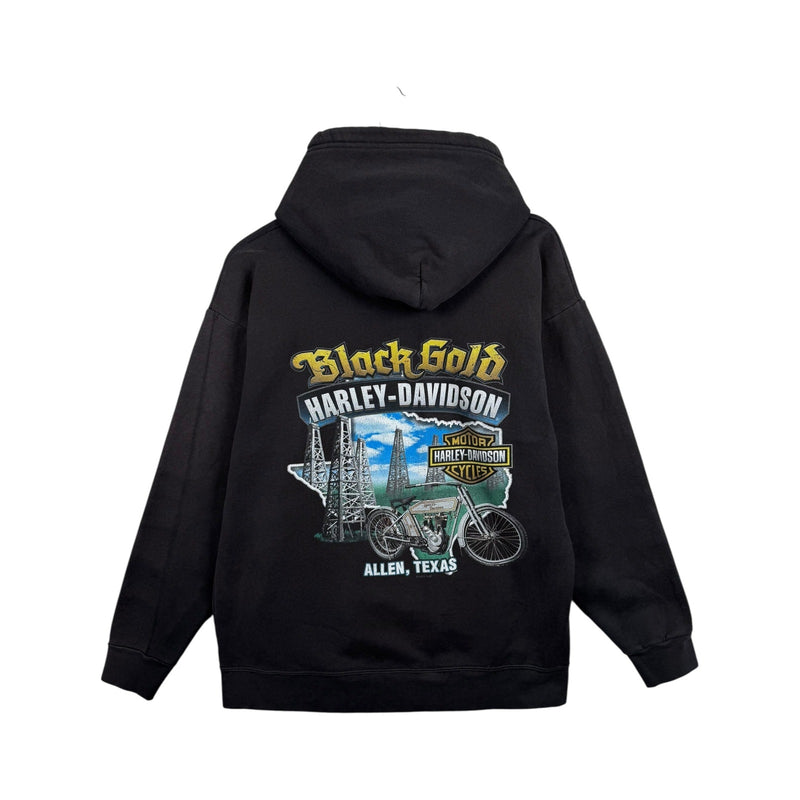 Vintage Harley Davidson Black Gold Pullover Hoodie