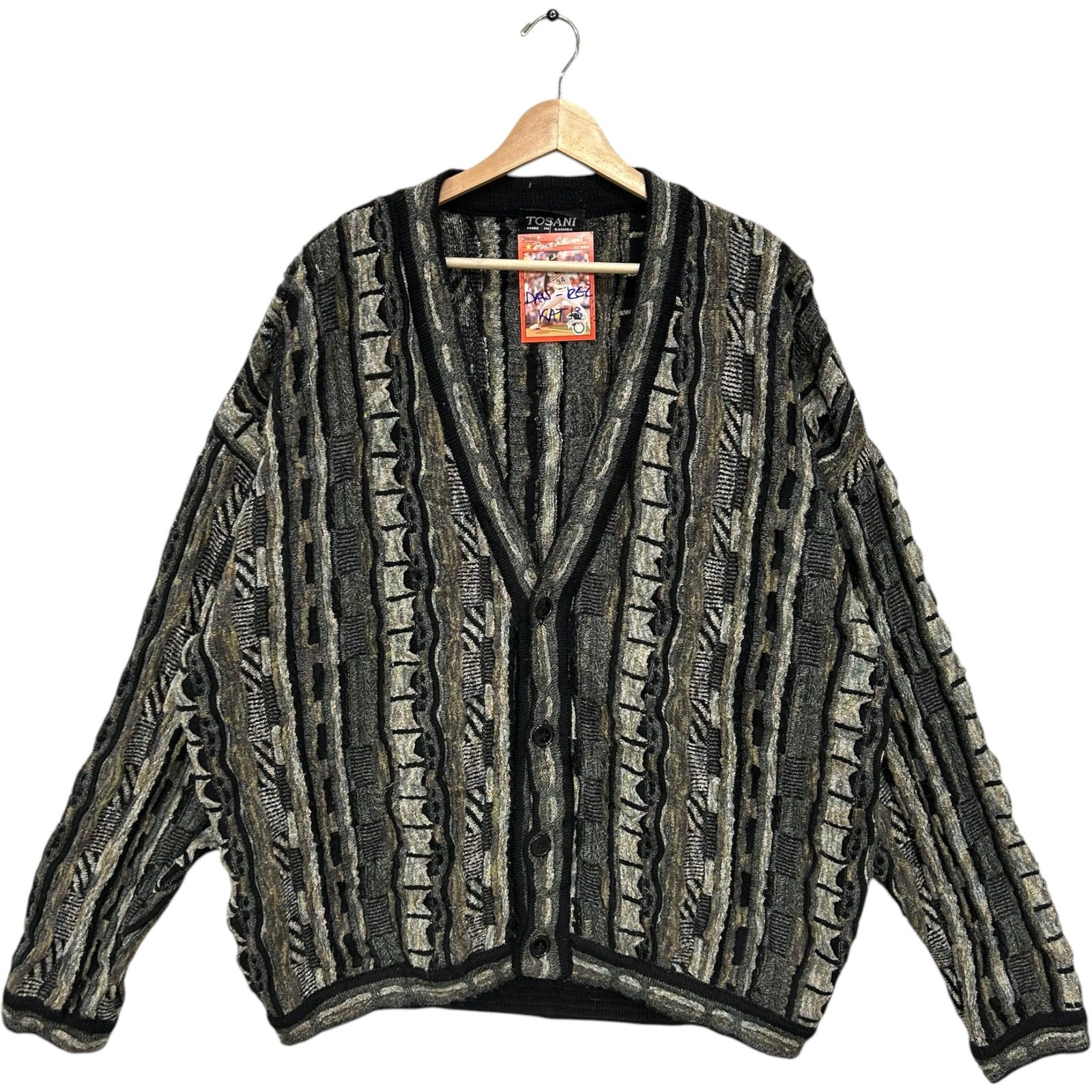 Vintage Tosani 3D Knit Cardigan Sweater