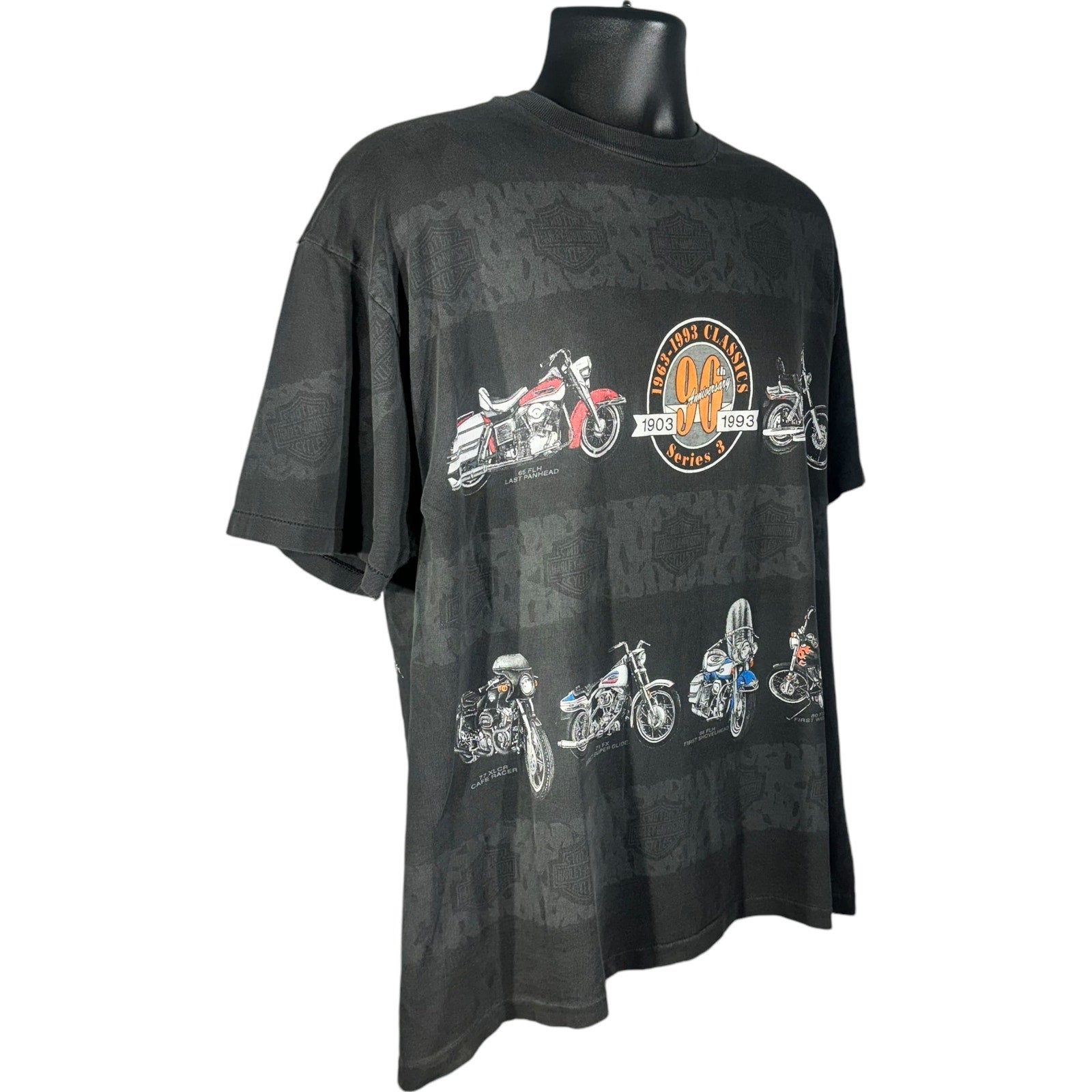 Vintage Harley Davidson Motorcycle AOP Tee 90s