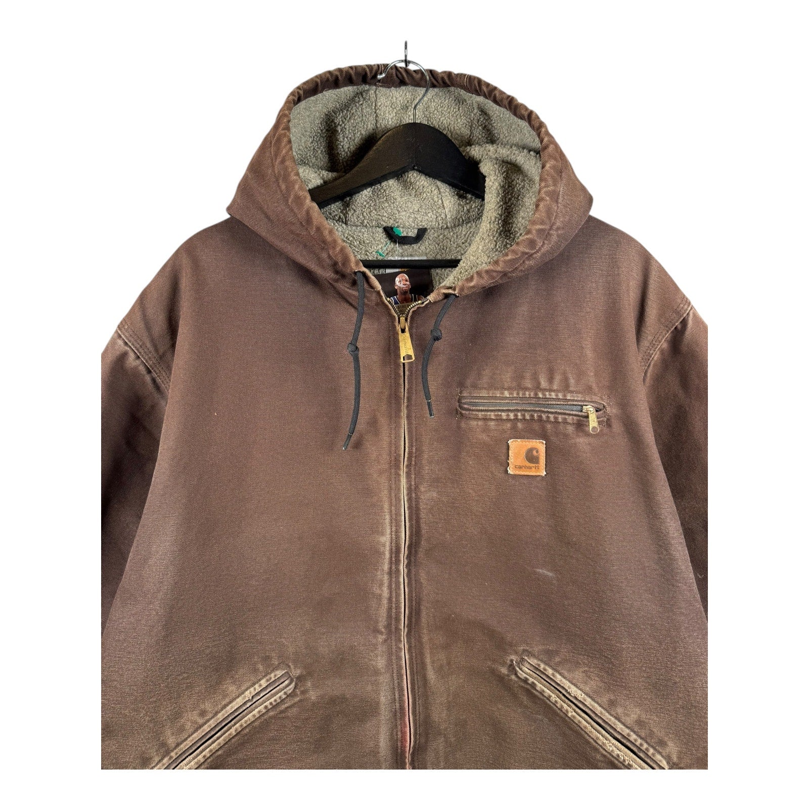 Vintage Carhartt Fleece Lined Hooded Detroit Workwear Jacket