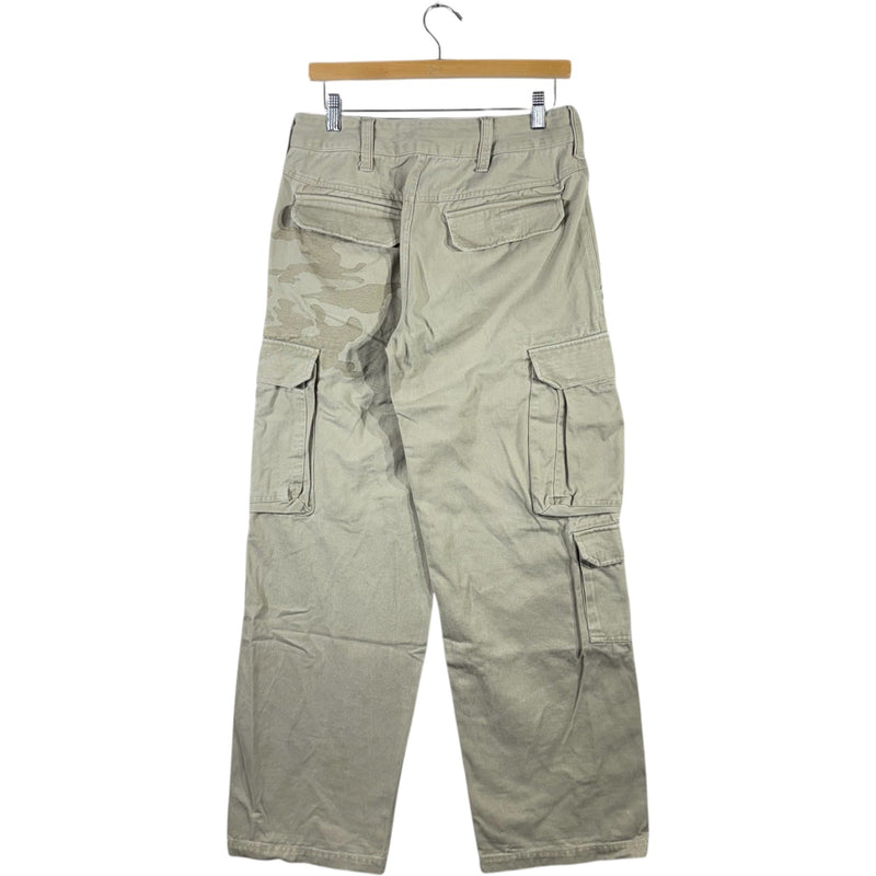 Y2K Embroidered Camo Cargo Pants 30