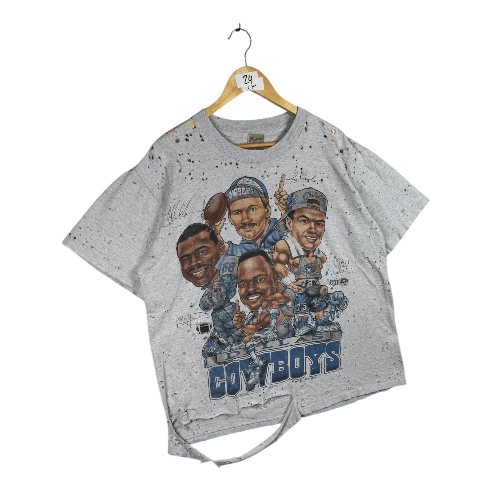 Vintage Dallas Cowboys Caricature NFL Distressed T-Shirt