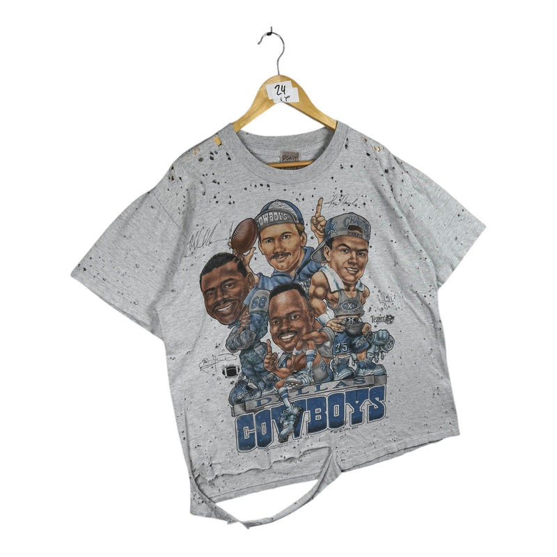 Vintage Dallas Cowboys Caricature NFL Distressed T-Shirt