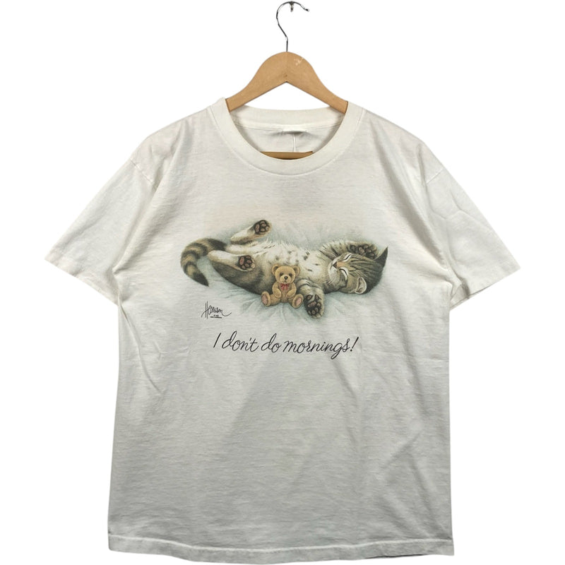 Vintage "I Don't Do Mornings" Lazy Kitty and Teddy Tee