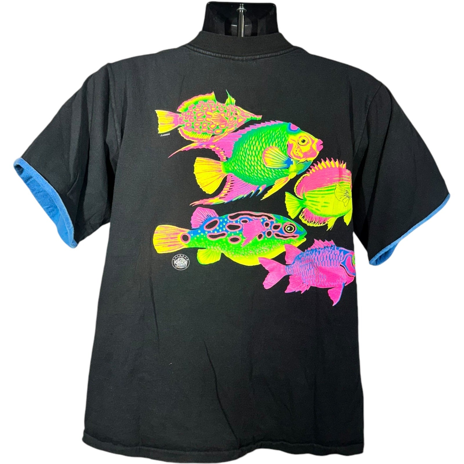 Vintage Jackson Mississippi Neon Tropical Fish Souvenir Tee