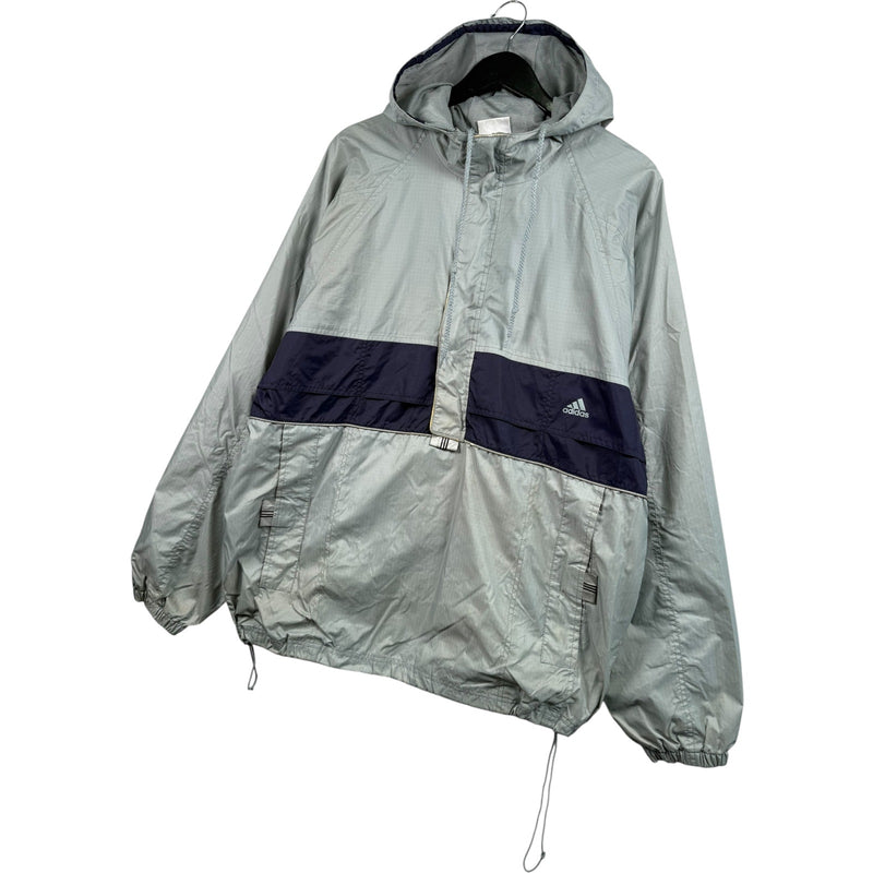 Vintage Adidas Windbreaker Half-zip front Hooded Jacket