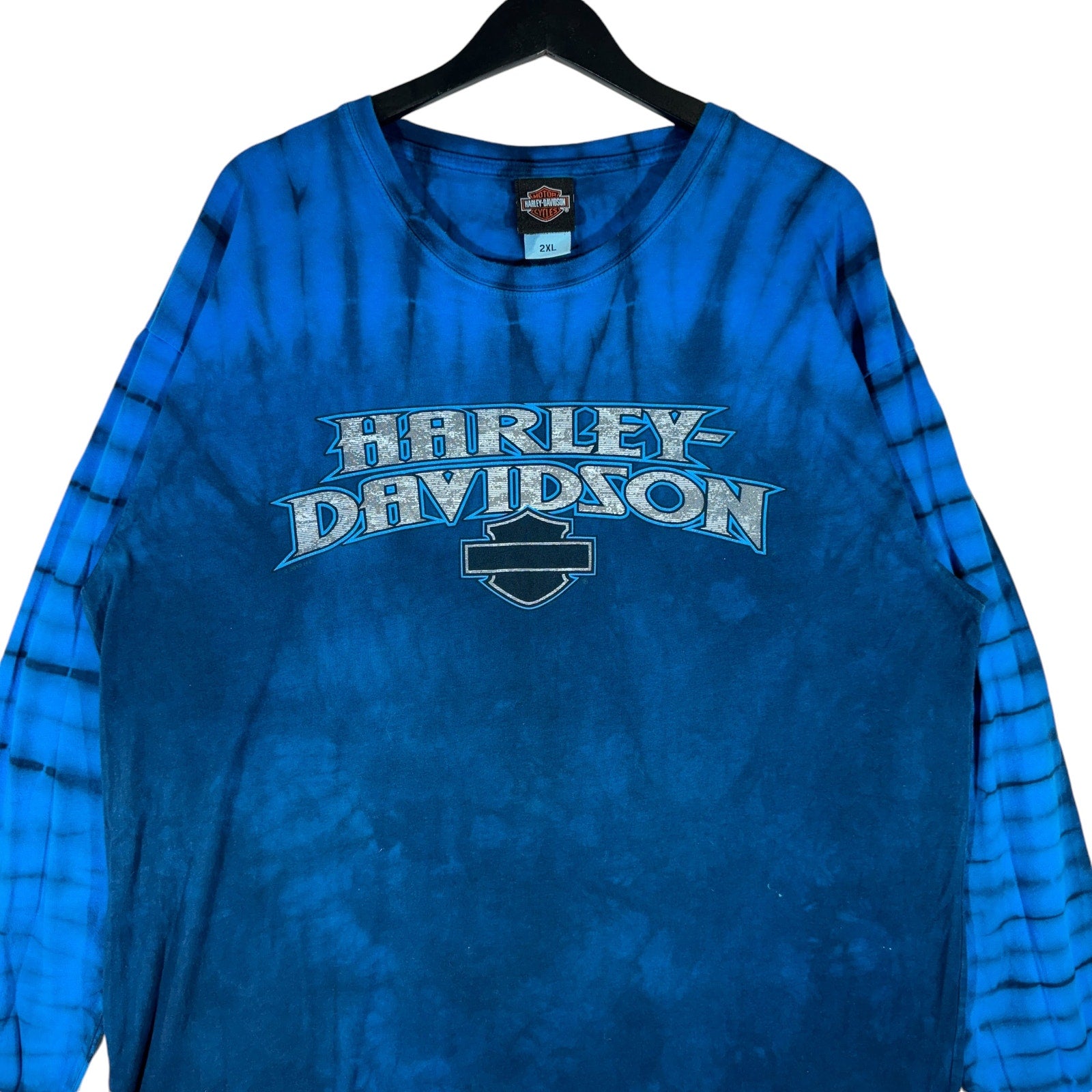 Vintage Harley Davidson Spellout Tie Dye Long Sleeve