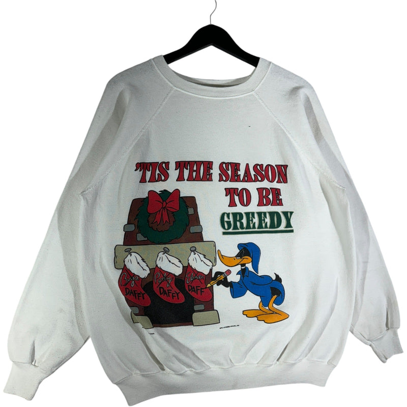 Vintage "Tis The Season To Be Greedy" Daffy Duck Crewneck