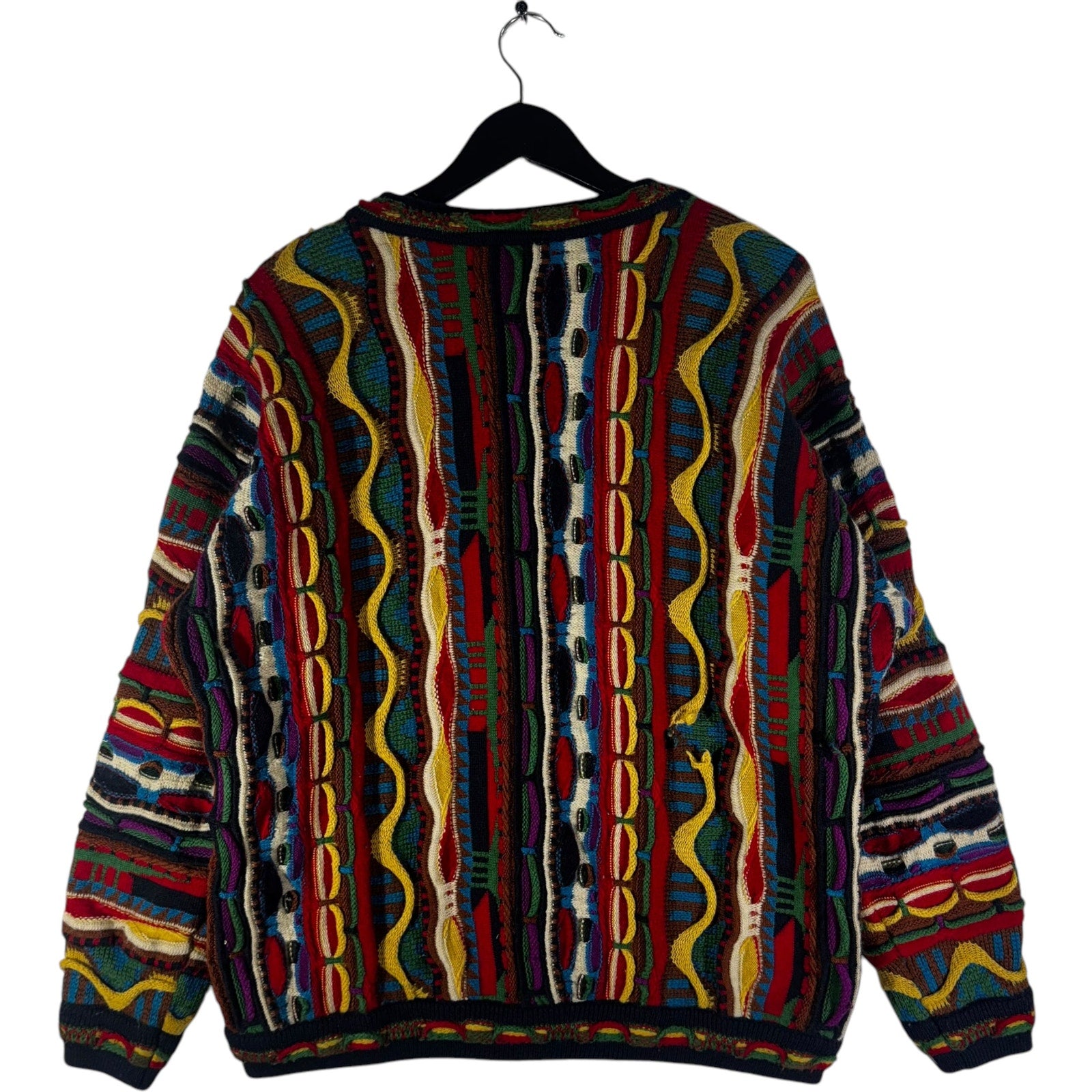 Vintage Coogi 3D Knit Patterned Cardigan Sweater