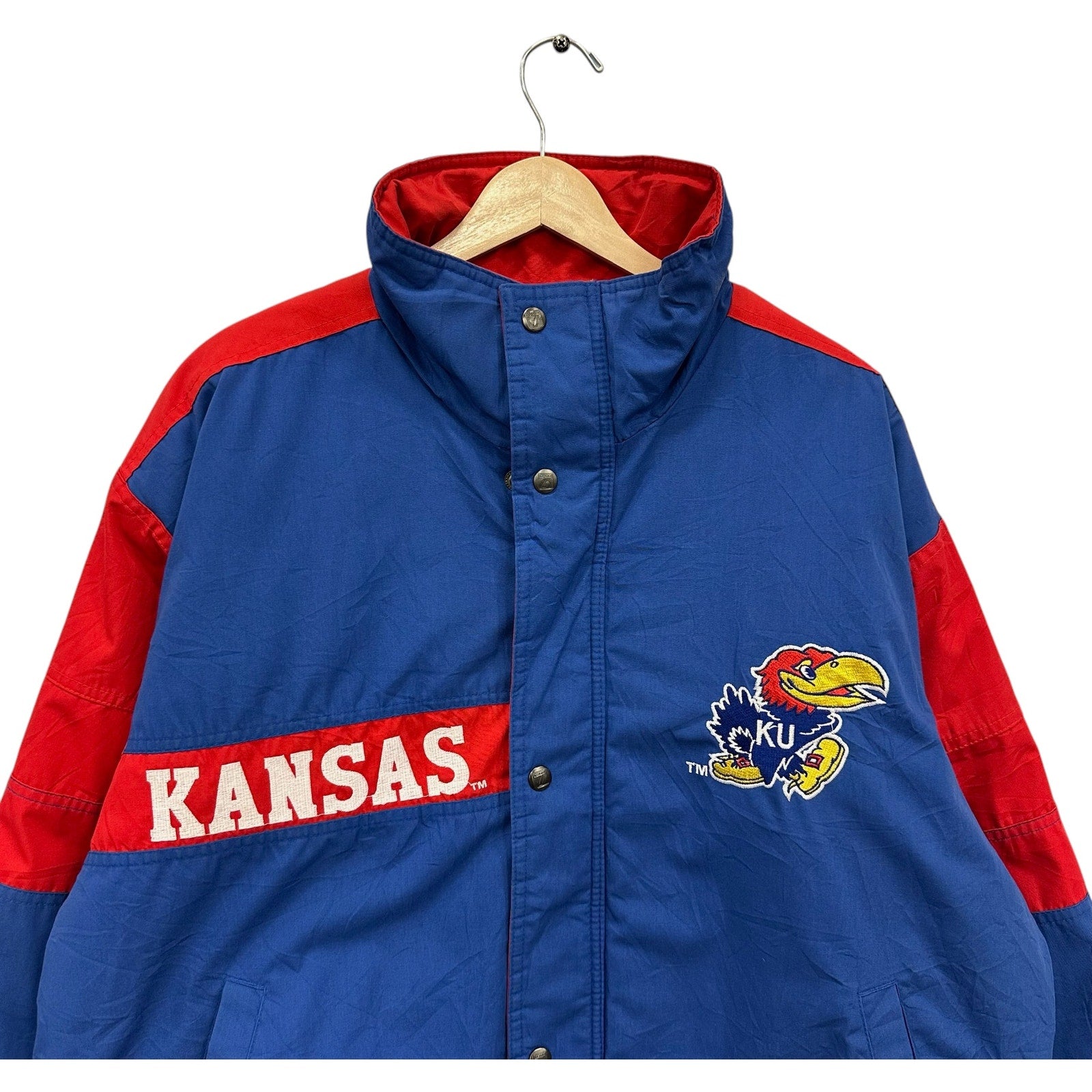 Vintage University Of Kansas Embroidered Puffer Jacket