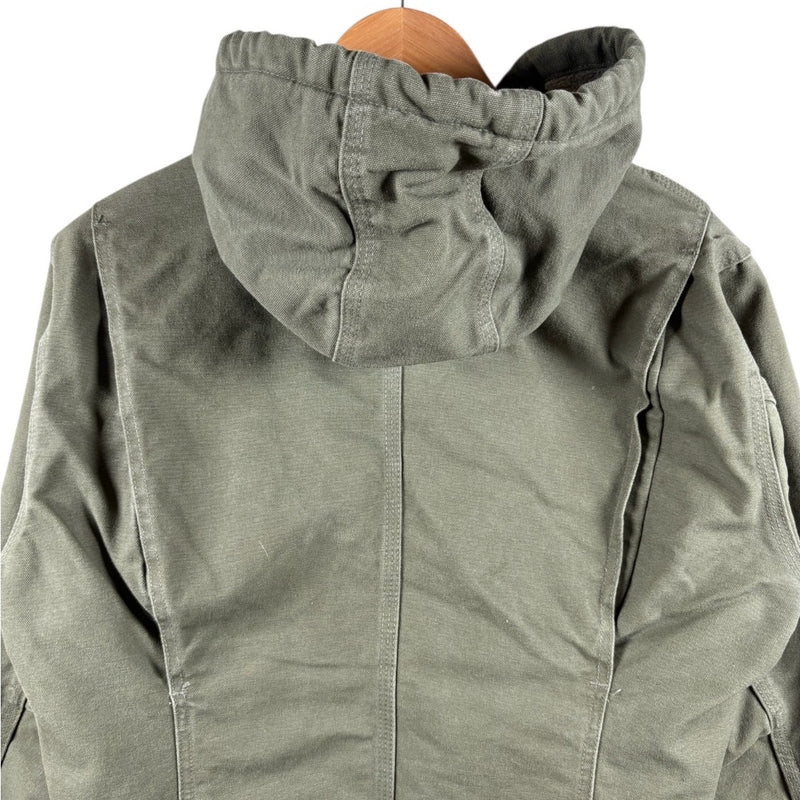 Vintage Carhartt Sherpa Lined Full Zip Hooded Workwear Jacket