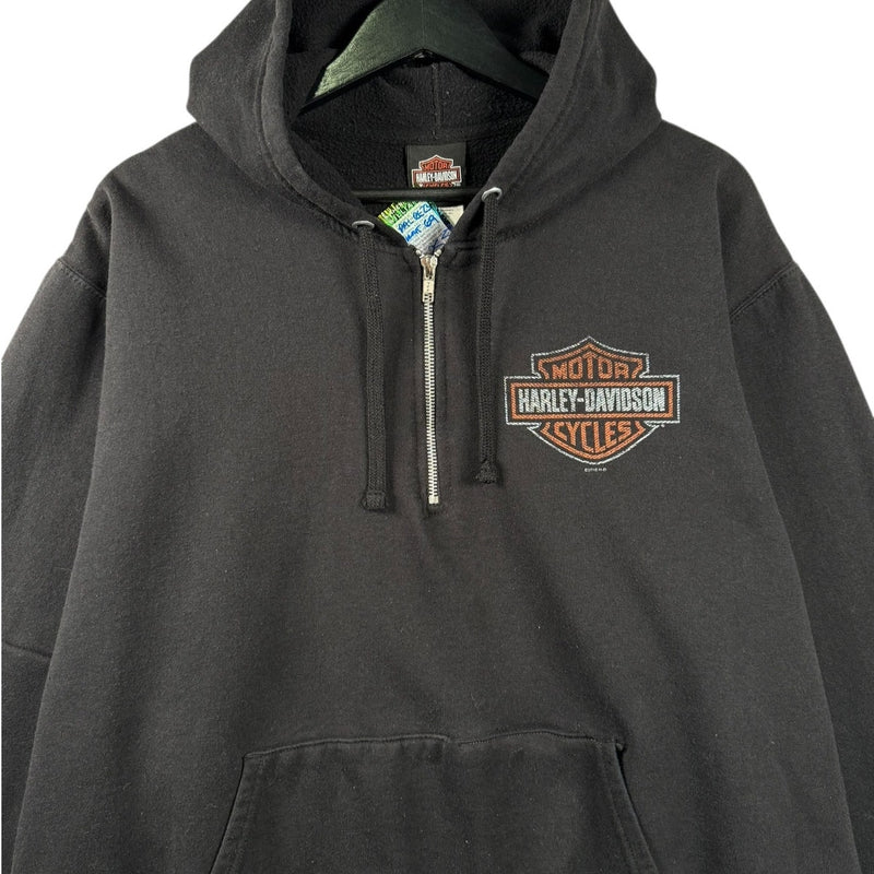 Vintage Harley Davidson Quarter Zip Pullover Hoodie