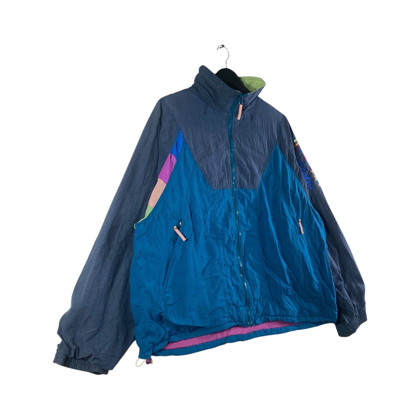 Vintage Int'l Team Lotto Colorblock Full Zip Windbreaker