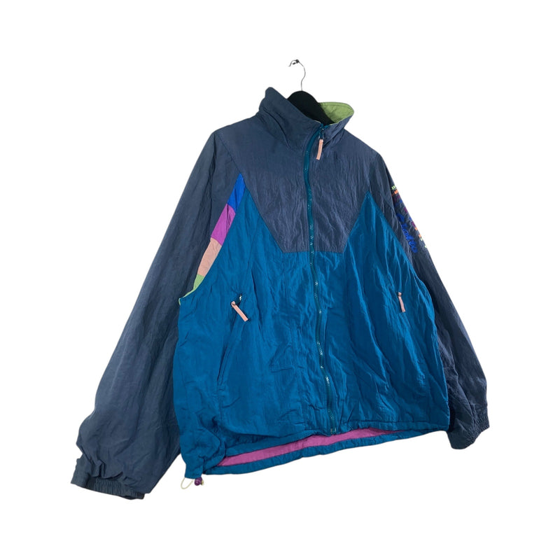 Vintage Int'l Team Lotto Colorblock Full Zip Windbreaker