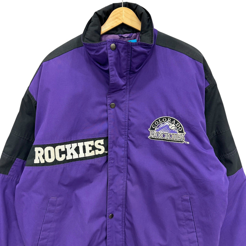 Vintage Logo 7 Colorado Rockies Spellout MLB Bomber Jacket