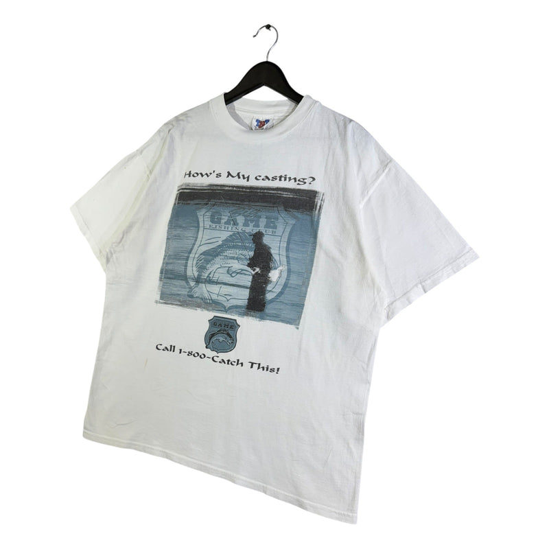 Vintage "How's My Casting?" Fishing T-Shirt
