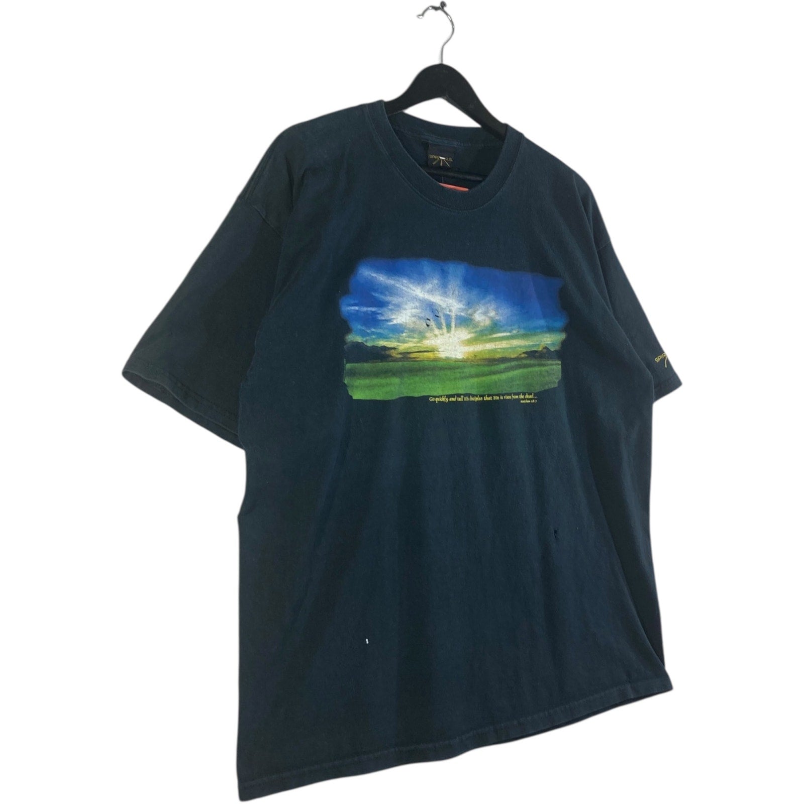 Vintage Matthew 28:7 Bible Verse Graphic T-Shirt