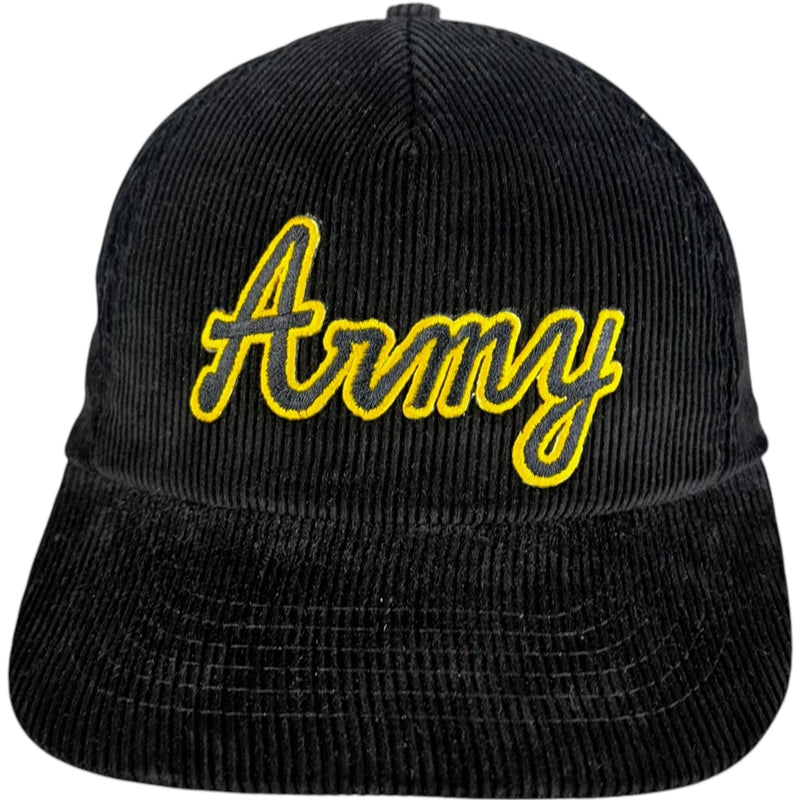 Vintage Army Corduroy Spellout Snapback Hat 90s