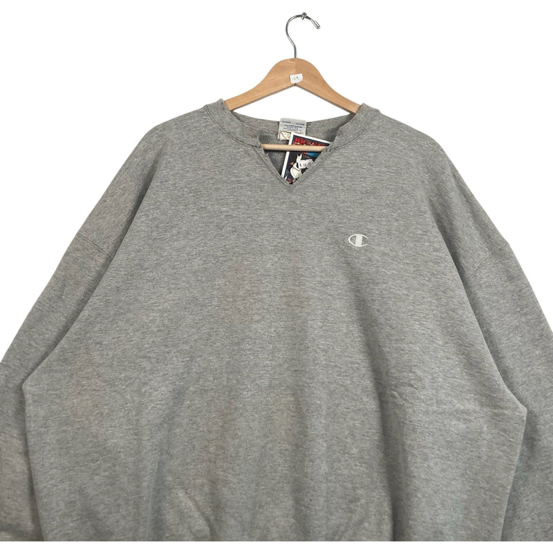 Vintage Champion Mini Logo Split Neck Crewneck