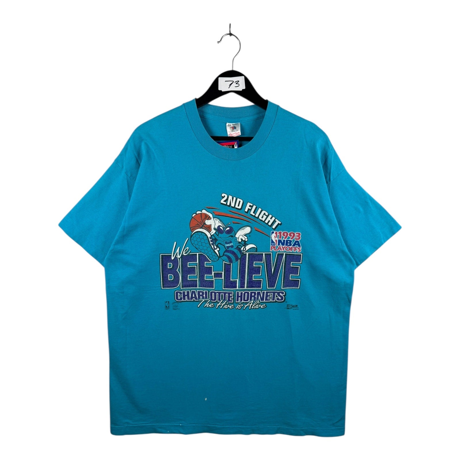 Vintage Charlotte Hornets 1993 NBA Playoffs We Bee-lieve T-Shirt