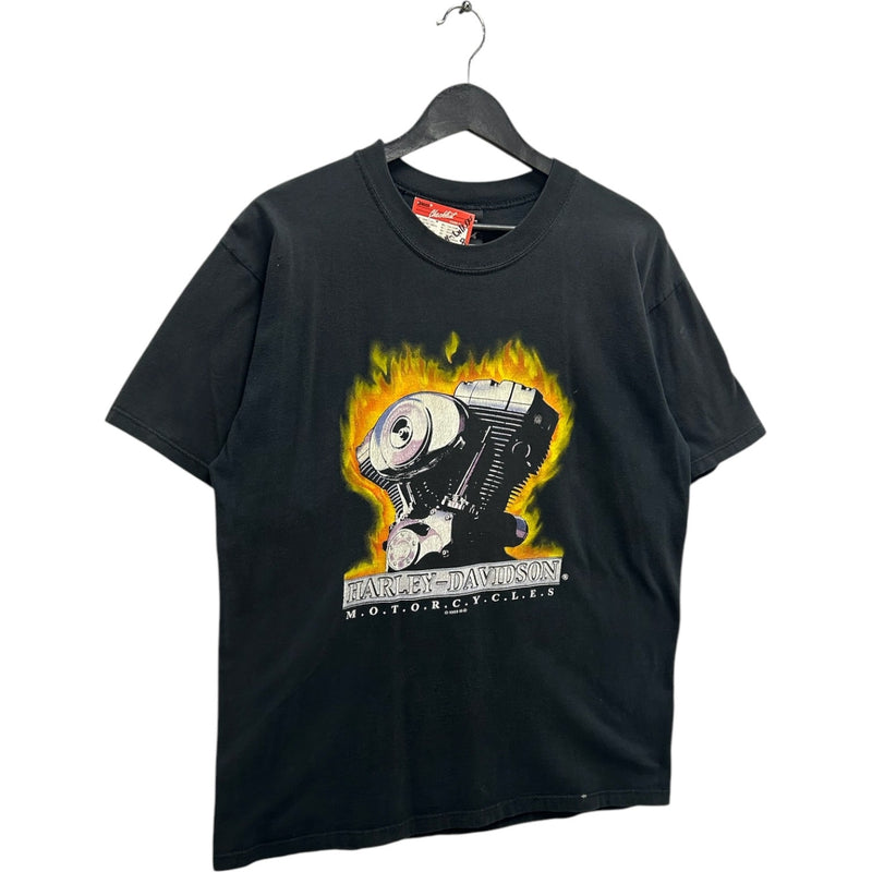 Vintage Harley Davidson Motorcycles Flaming Engine Tee