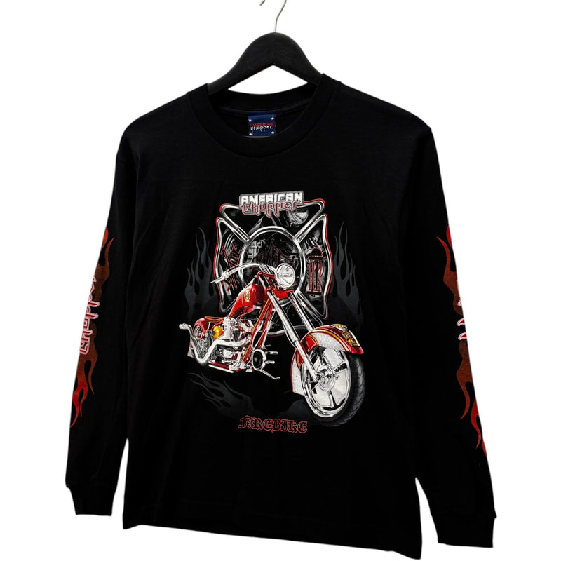 Vintage American Chopper Flaming Motorcycle Long Sleeve
