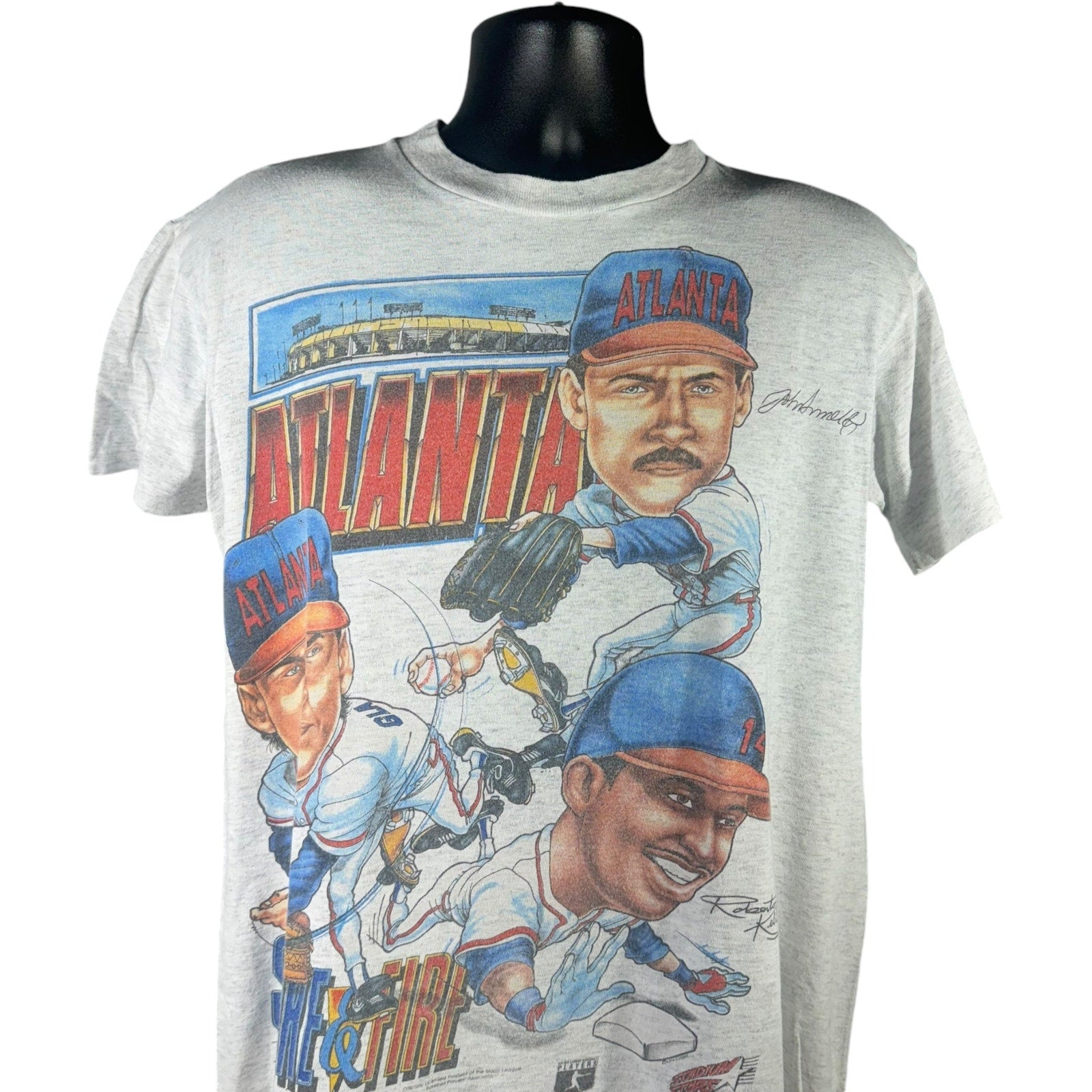 Vintage Atlanta Braves "Smoke & Fire" Caricature Tee