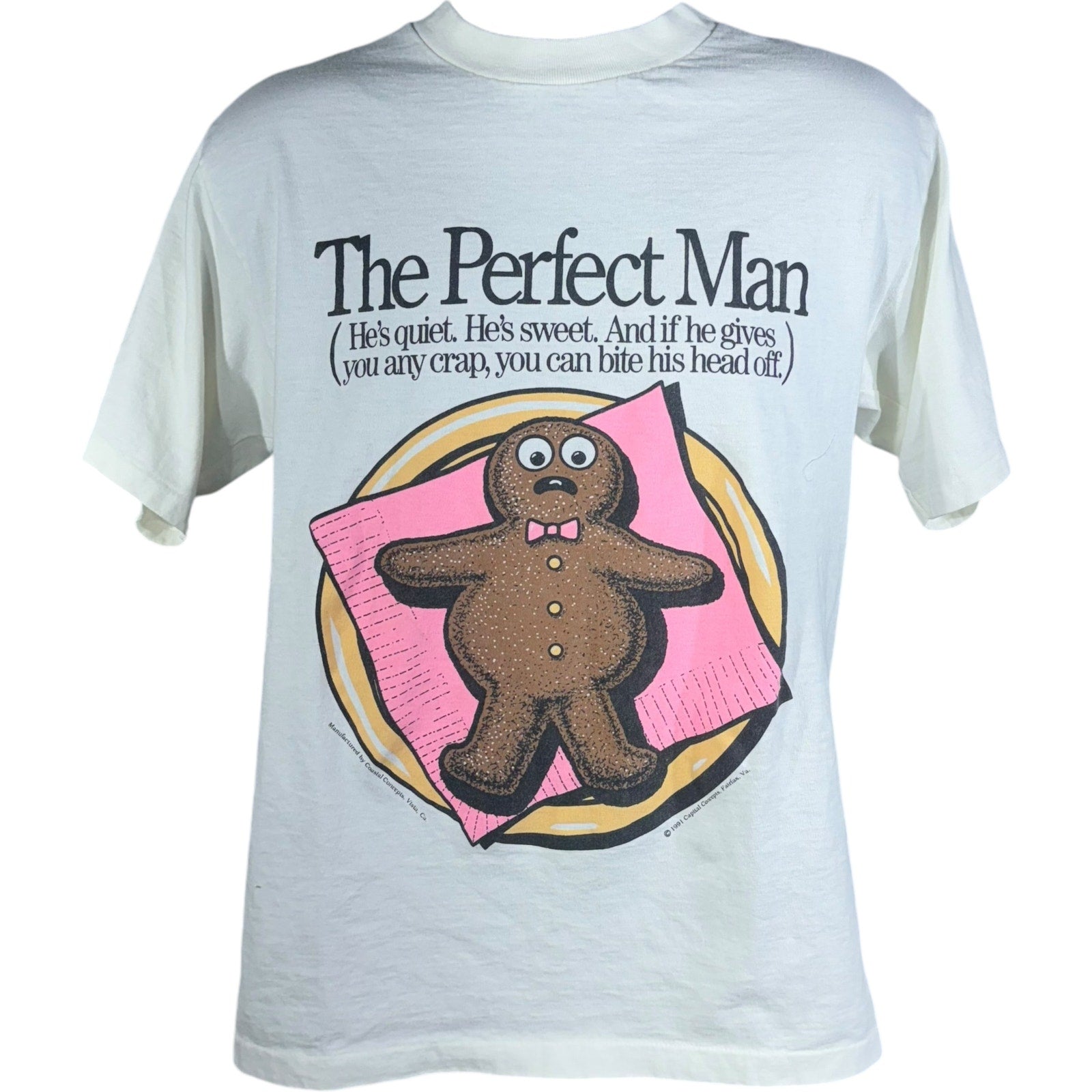 Vintage "The Perfect Man" Humor Novelty Tee 90s