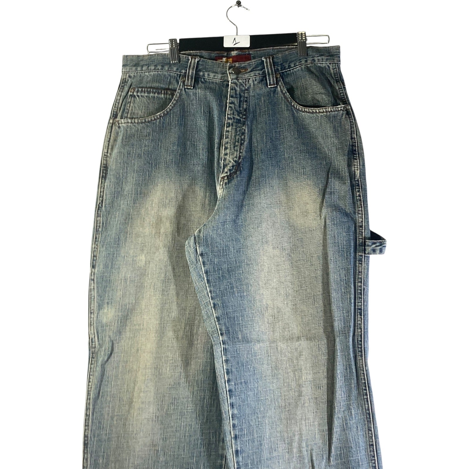 Vintage Detail Denim Workwear Utility Carpenter Pants 34