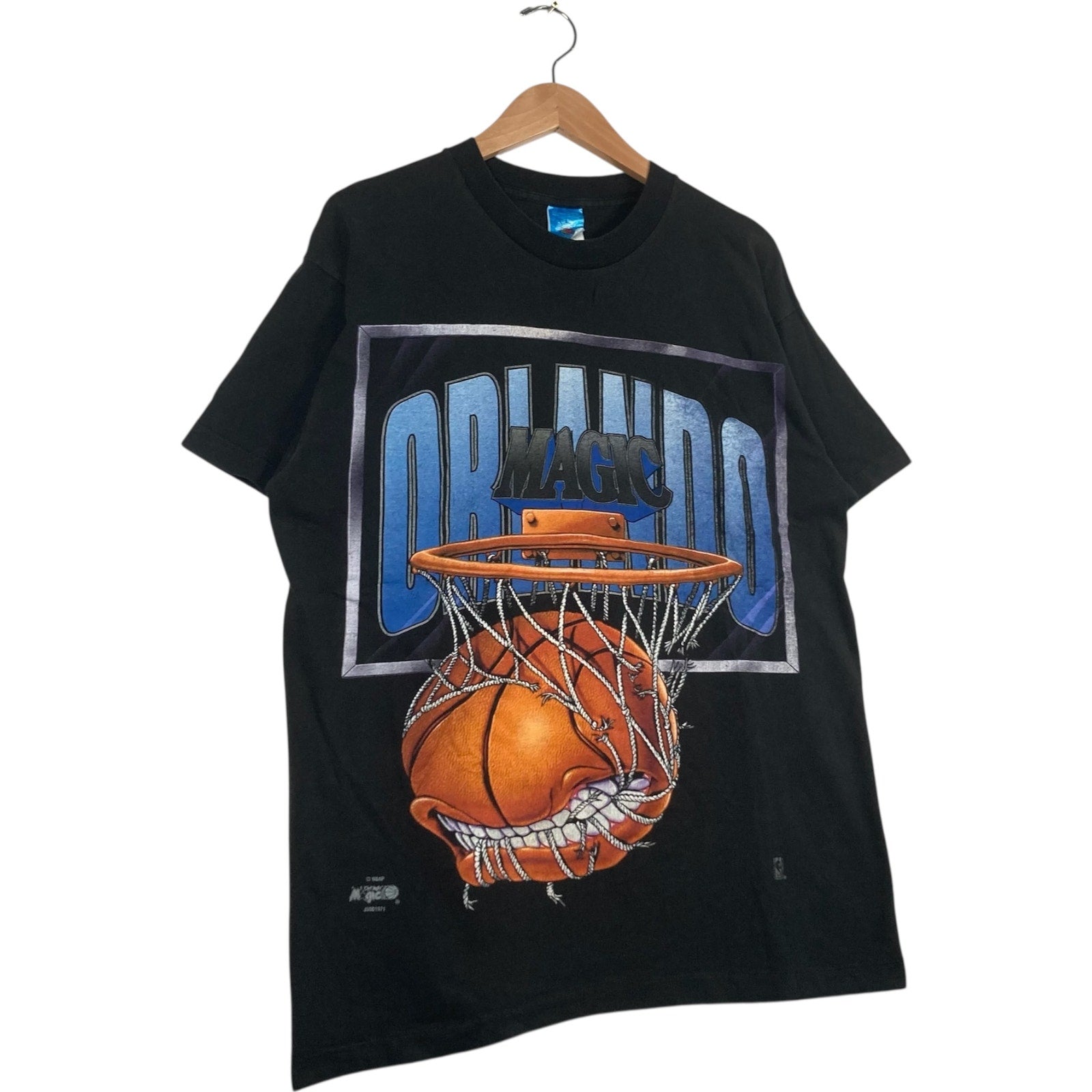 Vintage 90s Orlando Magic Basketball "Biting The Net" Tee