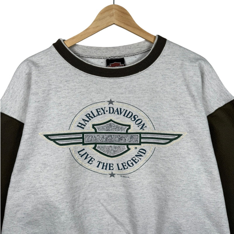 Vintage Harley Davidson Logo Two Tone Crewneck