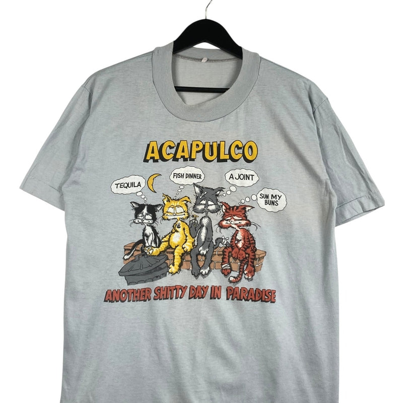 Vintage Acapulco Mexico Funny Cat T-Shirt
